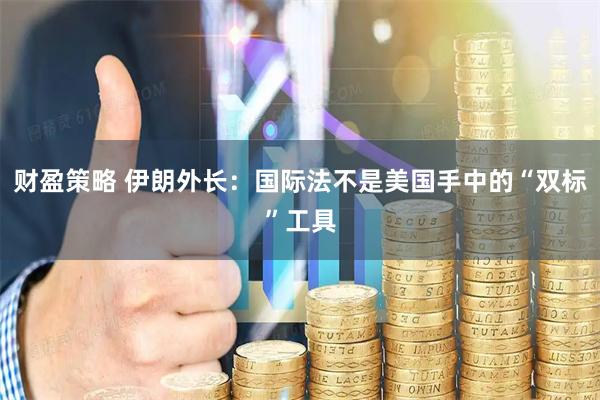 财盈策略 伊朗外长：国际法不是美国手中的“双标”工具
