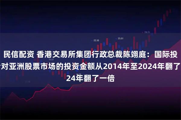 民信配资 香港交易所集团行政总裁陈翊庭:国际投资者对亚洲股票市场的投资金额从2014年至2024年翻了一倍